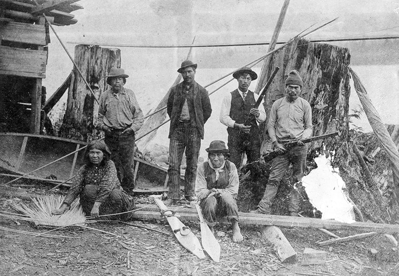 Group near Jericho Charlie's home on Kitsilano Indian Reserve (Snauq) 1891 Image Courtesy: Rabble.ca