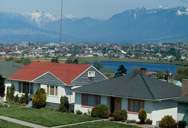In 1961 (around the time this photo was taken of Cedar Cottage), 70% of housing in Vancouver was single-family housing. Today, it's 34 per cent. (CVA 780-130)