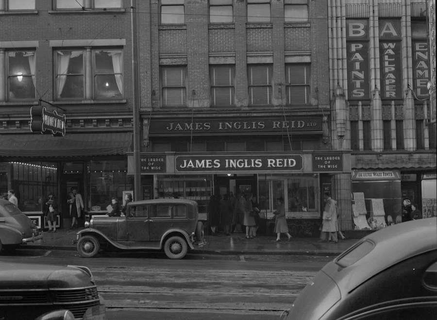 James Inglis Reid at 559 Granville Street circa 1945. Photo by Jack Lindsay/Vancouver Archives AM1184-S1-: CVA 1184-1860