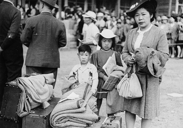Japanese-Canadians on their way to forced internment