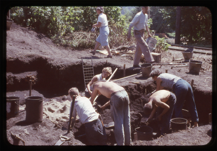 University of BC fieldwork on the Marpole Midden, Photo: UBC Laboratory of Archaeology and Musqueam Indian band.