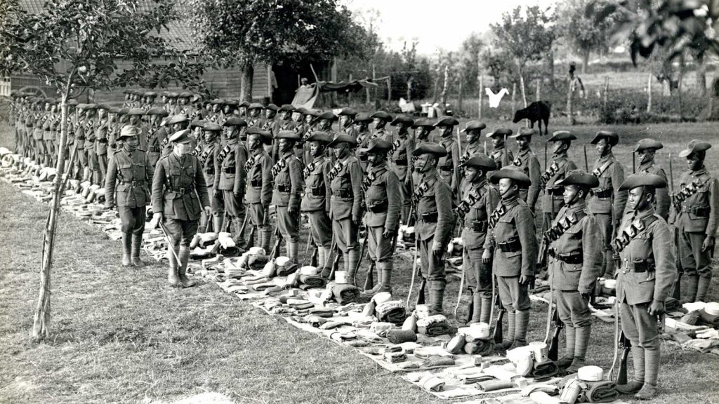 Troop inspection (Word War I). Image: The British Library