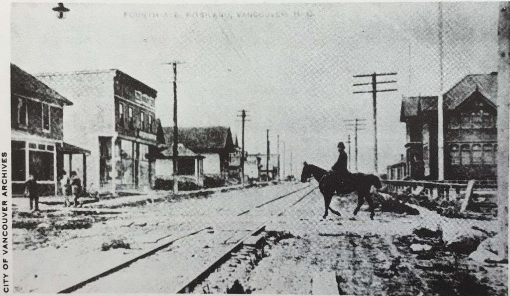 4th and Yew with new streetcar tracks, 1908